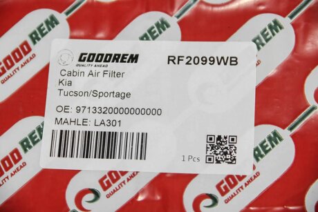 Фільтр салону Tucson 04-10/Kia Rio 05-/Sportage 04- goodrem RF2099WB