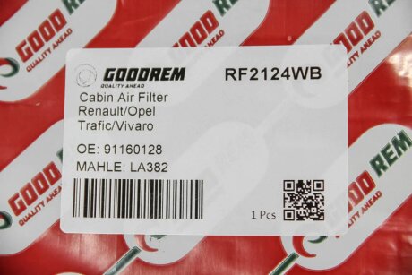 Фільтр салону Trafic/Vivaro 01- goodrem RF2124WB