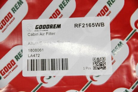 Фільтр салону Astra J 10-/Insignia 08-/Aveo 11- goodrem RF2165WB