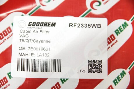 Фільтр салону T5 03-/Audi Q7/Touareg/Cayenne 02- goodrem RF2335WB