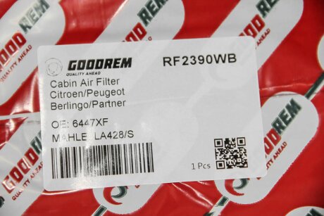Фільтр салону Berlingo/Partner 08- (к-кт 2 шт) goodrem RF2390WB