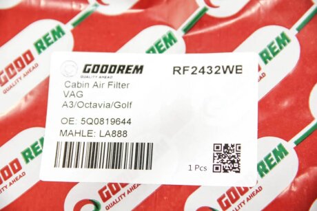 Фільтр салону Audi A3/Octavia/Golf VI/VII 12- goodrem RF2432WB