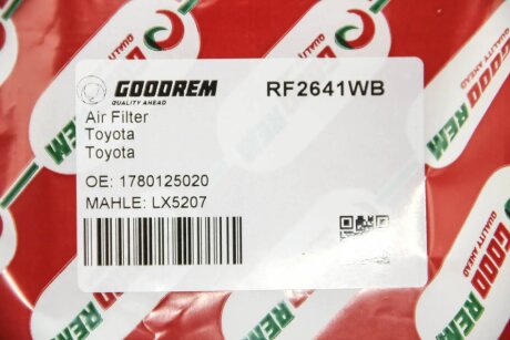 Фільтр повітряний Toyota Camry/ Rav 4/ Lexus ES 2.0-3.5 17- goodrem RF2641WB