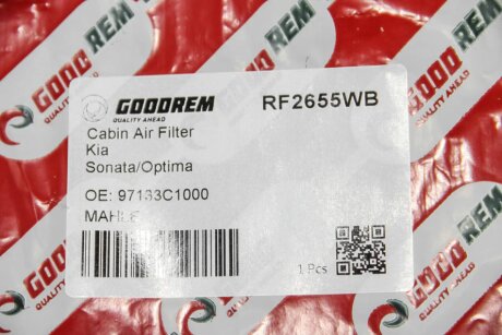 Фільтр салону Hyundai Sonata/Kia Optima 14- goodrem RF2655WB