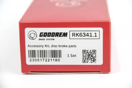 Монтажний к-кт гальмівних колодок перед TRANSIT/BERLINGO/PARTNER 08- goodrem RK63411
