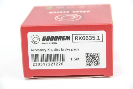 Монтажний к-кт гальмівних колодок SPRINTER/VARIO/LT 28 95- goodrem RK66351