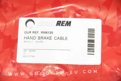 Трос ручного тормоза зад. MASTER 10- (база 3300/3500/FWD) Л./Пр. (1545/1210) goodrem RM6125