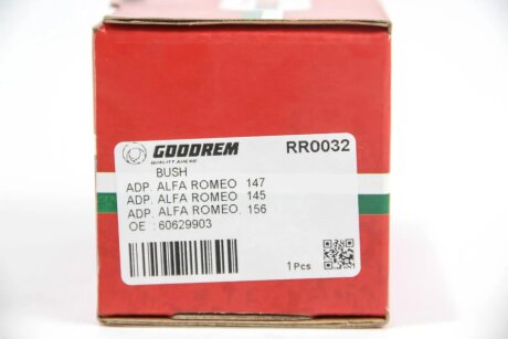 Сайлентблок заднього важеля Alfa Romeo 147 01-10 goodrem RR0032