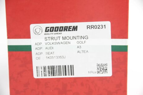Опора амортизатора заднього A3/Q3/Octavia/SuperB/Golf/Passat/Touran 04- goodrem RR0231