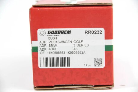 Сайлентблок заднього важеля Audi, OCTAVIA 05-,GOLF V, PASSAT B6, B7 d-38MM (верх) goodrem RR0232
