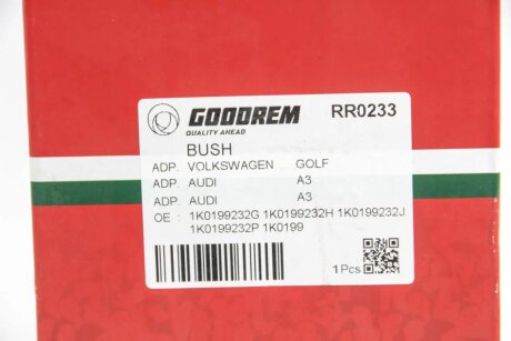 Сайлентблок перед. важеля Caddy/Golf 04-/Jetta 06- (позаду) Пр. goodrem RR0233