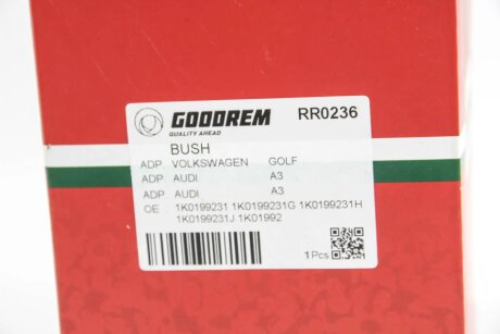 Сайлентблок перед. важеля Caddy/Golf 04-/Jetta 06- (позаду) Л. goodrem RR0236