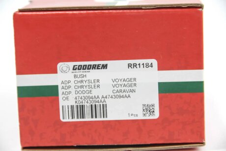 Сайлентблок важеля перед. (нижн./зад.) Voyager 00- Пр. goodrem RR1184