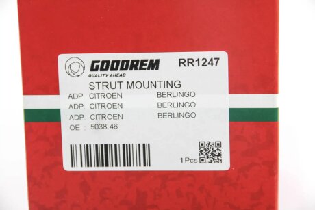Опора амортизатора перед. Berlingo/Partner 05- goodrem RR1247
