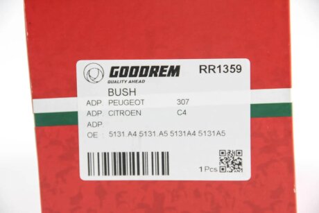 Сайлентблок задньої балки CITROËN C4 04-, PEUGEOT 307 00- goodrem RR1359