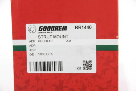 Подушка амортизатора перед C3/C3 Picasso 09-/208/301 12- (з підшипником) goodrem RR1440