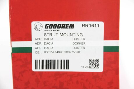 Опора амортизатора перед. Logan 04-/Duster 10-/Sandero 08- goodrem RR1611
