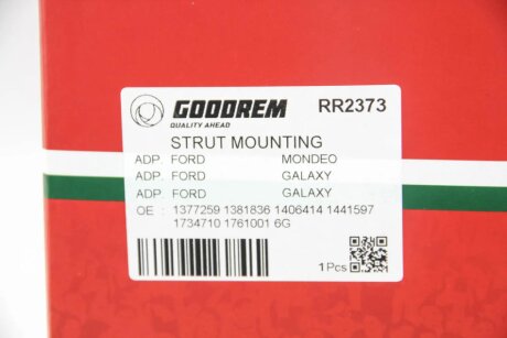 Опора аморт. перед. Volvo S80/V70/XC60/ Ford Mondeo/Galaxy/S-max 06-19 (з підшипн.) goodrem RR2373