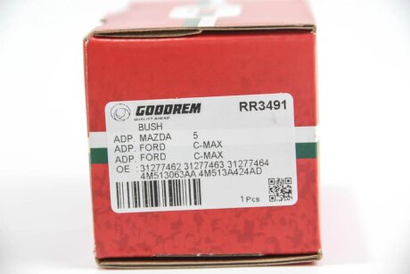 Сайлентблок переднього важеля (передній) Focus 04-/Kuga 08- goodrem RR3491