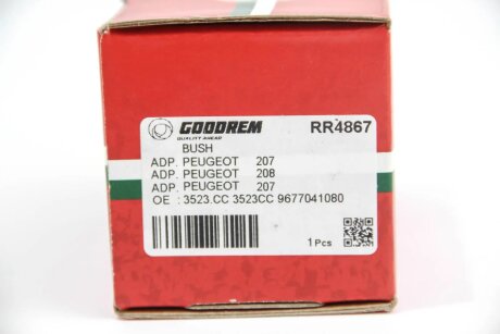 Сайлентблок перед. важеля Citroen C3 09-/Peugeot 207 06-15/208 12- (задній) goodrem RR4867