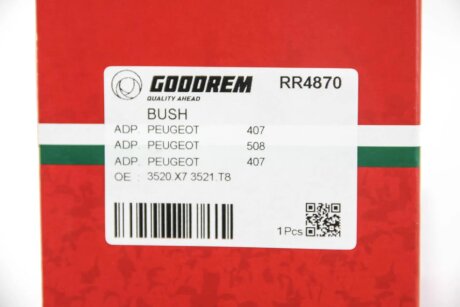 Сайлентблок переднього важеля Peugeot 407 04-10/508 GT 10-18 (задній) goodrem RR4870