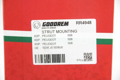 Опора амортизатора перед. Peugeot 508 10-18 Пр. goodrem RR4948