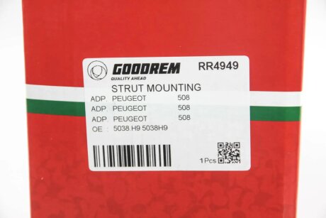 Опора амортизатора перед. Peugeot 508 10-18 Л. goodrem RR4949