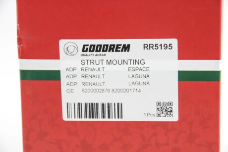 Подушка амортизатора перед Laguna II 1.6-3.5 dCi 01- (без підшипн.) goodrem RR5195
