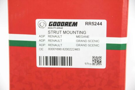 Опора амортизатора перед. Megane/Scenic 03- (без підшипника) goodrem RR5244