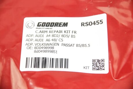 К-кт важелів перед. підвіски Audi A4/A6/Superb/Passat B5 (з товстим пальцем) goodrem RS0455