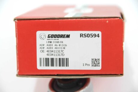 Тяга стабілізатора перед. Audi A6 04- goodrem RS0594