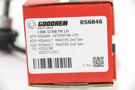 Тяга стабілізатора перед. Master/Movano 98-10 Л. goodrem RS6846