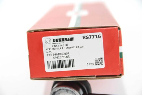 Тяга cтабілізатора перед. Renault Fluence 10- goodrem RS7716