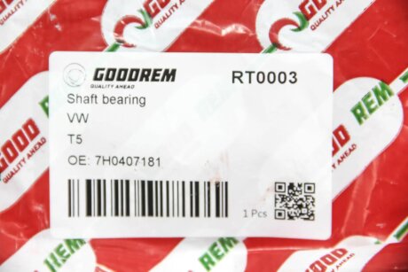 Підвісний підшипник піввісі VW T5/Multivan 03-15 goodrem RT0003