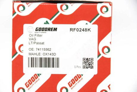 Масляний фільтр goodrem RF0248K