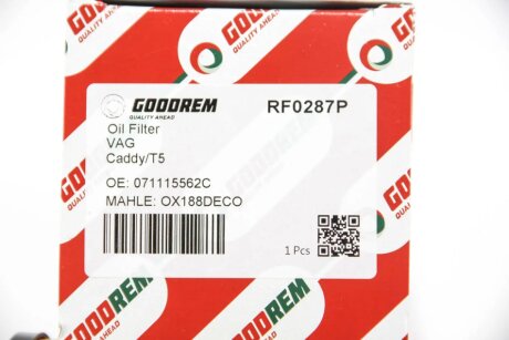 Масляный фильтр goodrem RF0287P