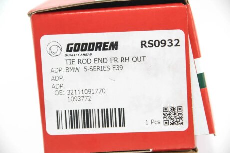 Накінечник кермової тяги goodrem RS0932