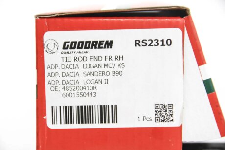 Накінечник кермової тяги goodrem RS2310