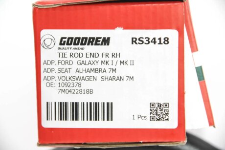 Накінечник кермової тяги goodrem RS3418