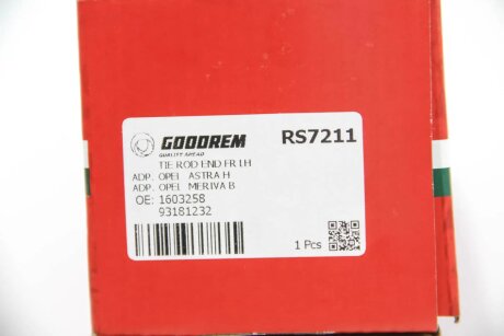 Наконечник рулевой тяги goodrem RS7211