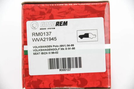 Передні тормозні (гальмівні) колодки goodrem RM0137