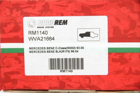Передні тормозні (гальмівні) колодки goodrem RM1140