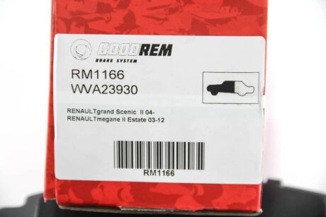 Передні тормозні (гальмівні) колодки goodrem RM1166