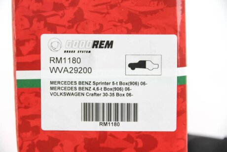 Передние тормозные колодки goodrem RM1180