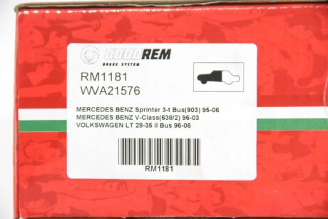 Передние тормозные колодки goodrem RM1181