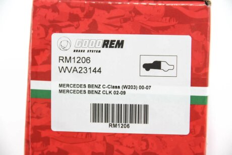 Передні тормозні (гальмівні) колодки goodrem RM1206