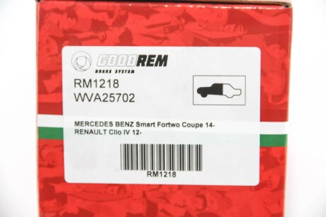 Передние тормозные колодки goodrem RM1218