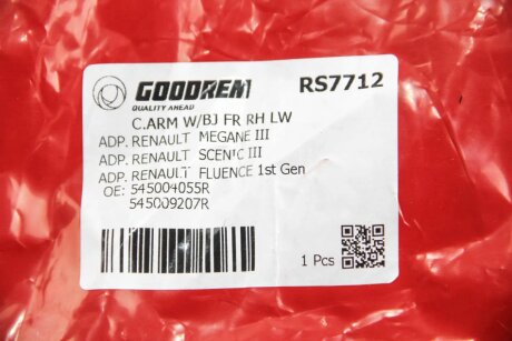 Важіль передньої підвіски goodrem RS7712