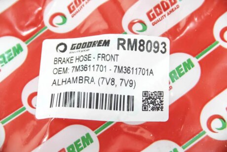 Шланг тормозной передний goodrem RM8093