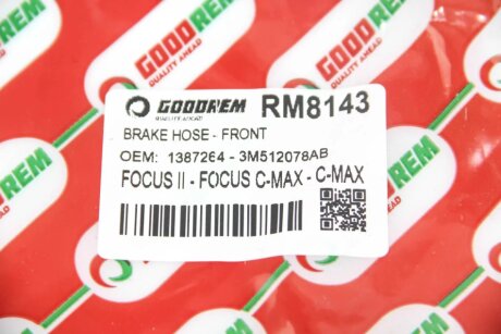 Шланг тормозной передний goodrem RM8143